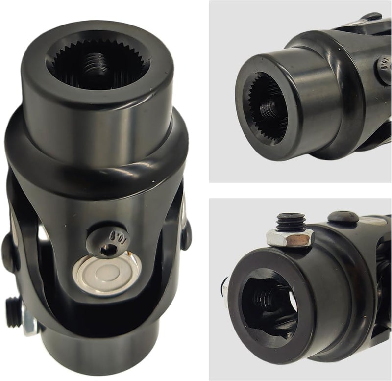 RABROPAR 3/4" 36 Spline X 3/4" DD Steering Shaft U Joint Single Universal Joint Coupling (Black, 3-1/4" Length) - Image 1
